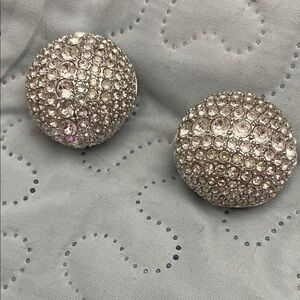 Swarovski Silver Crystal Dome Earrings